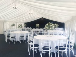 6Ft round table in a marquee for a wedding