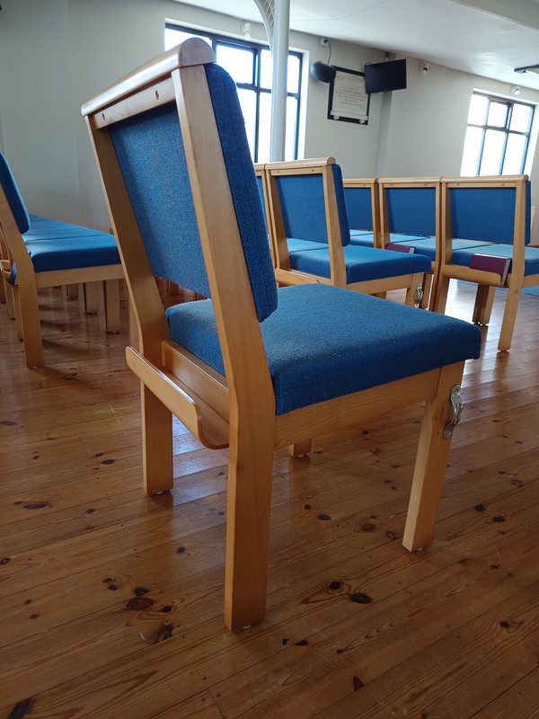 Chairs with bible shelf