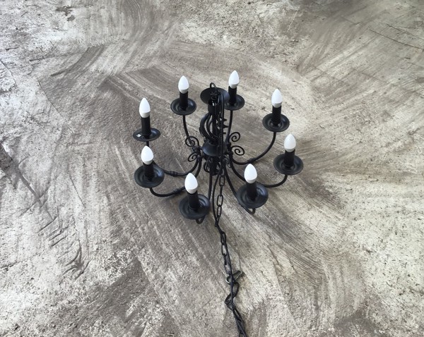 Secondhand Black 8 Arm Chandeliers