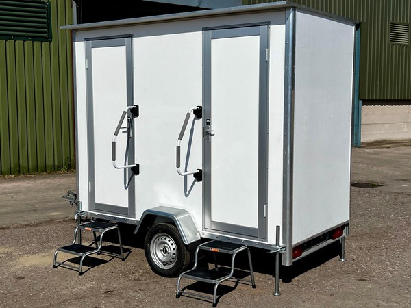 White 1+1 (Twin) toilet trailer