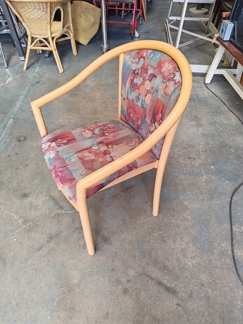 Light Wood Upholstered ArmChairs