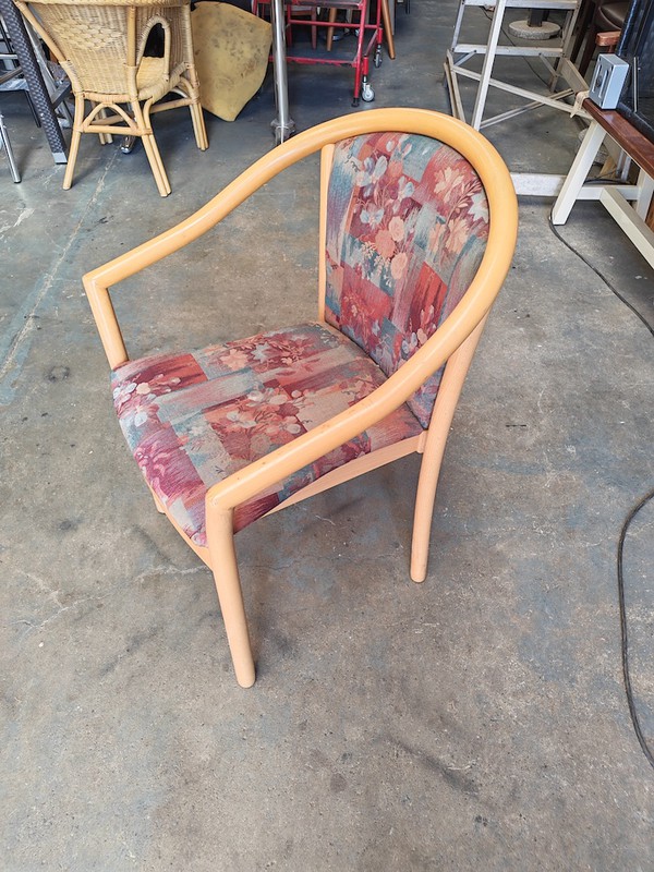 Light Wood Upholstered ArmChairs