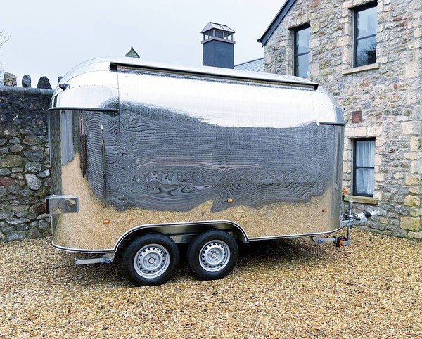 Aluminium airstream style polished catering trailer