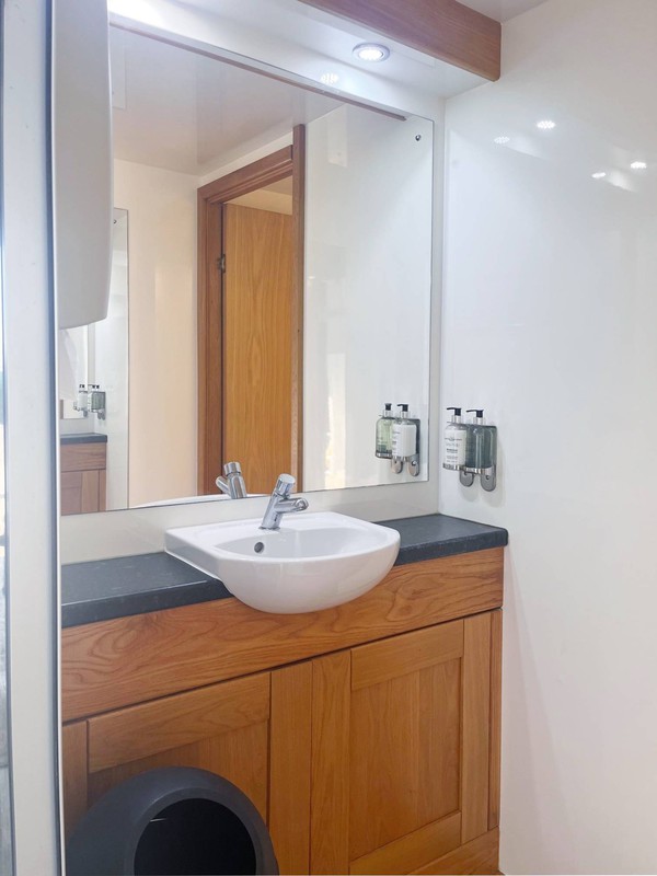 White and oak trim 1+1 toilet trailer