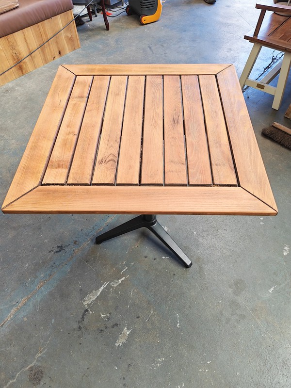 Wooden Slatted Flip Top Tables