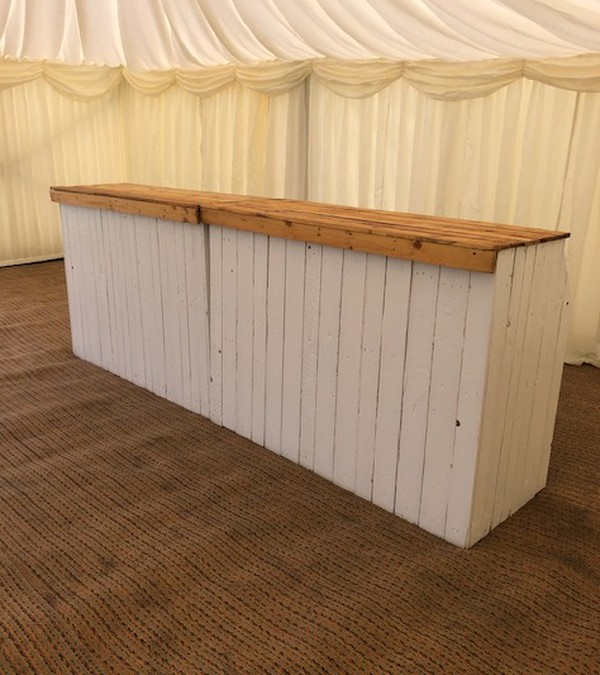 Secondhand 3m White Rustic Bar