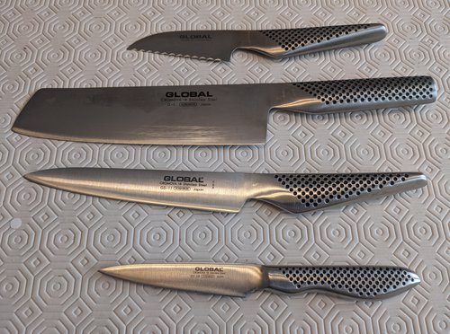 Secondhand Used 4x Global Knives For Sale