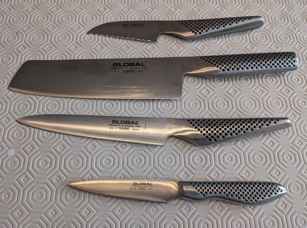 Secondhand Used 4x Global Knives For Sale