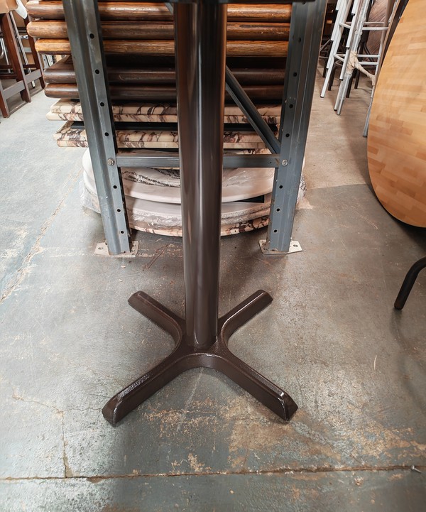 7x Oak Tables With Metal Base