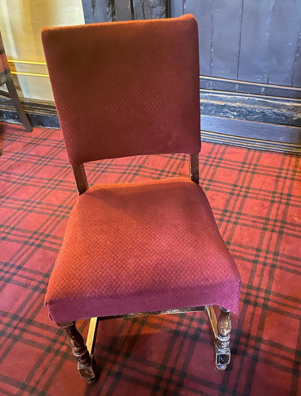 Maroon upholstered dining chairs
