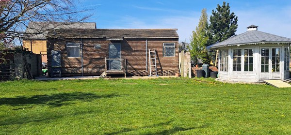 Wood clad toilet / shower cabin for sale