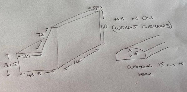 Used 3x Dark Blue Booth Seats