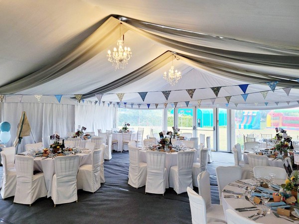 9m x 12m Framed marquee with lining for sale