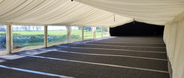 Used Ivory Pleated Marquee Linings