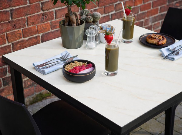 New Square Ceramic Bronze Marble Table