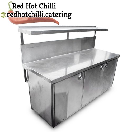 1.95m Stainless Steel Floor Cupboard & Overshelf