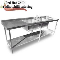 2.4m Stainless Steel Sink Unit  (Ref: 2142)