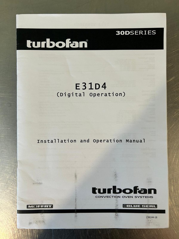 Blue Seal Turbofan E31D4 Manual