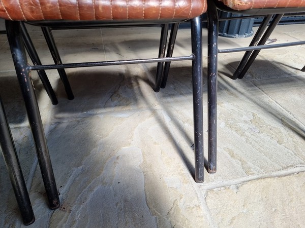 70x School Side Chairs In Leather, Vintage Tan - Wapping, London 3