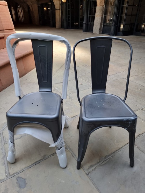 Gun Metal Grey Metal Chairs