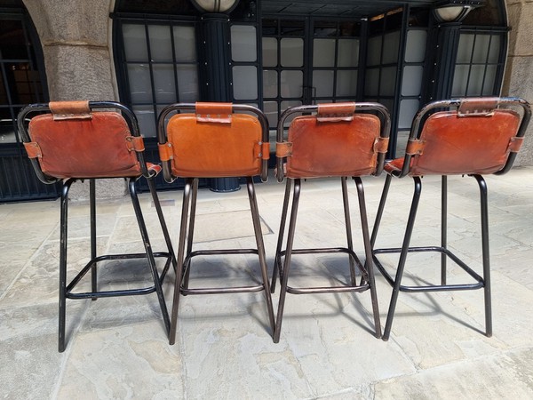 Retro Leather Bar Stools