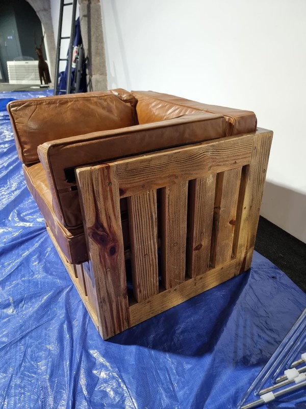 Square wood pallet chairs