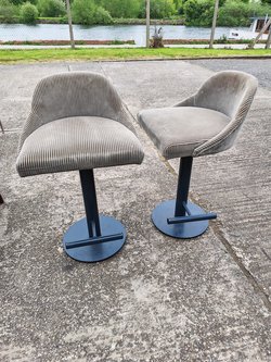 Beige Bucket seat swivel Bar chairs