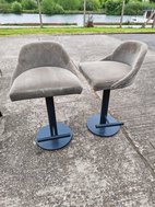Beige Bucket seat swivel Bar chairs