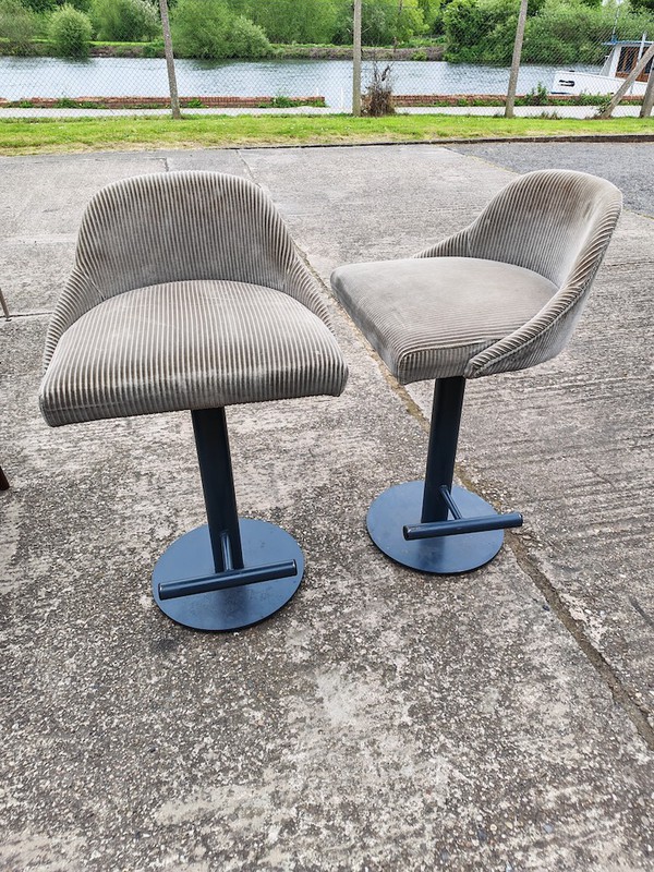 Beige Bucket seat swivel Bar chairs