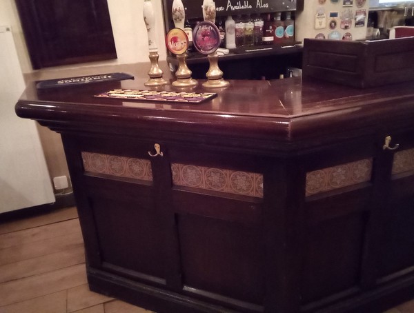 Secondhand Solid Mahogany Bar Counter For Sale