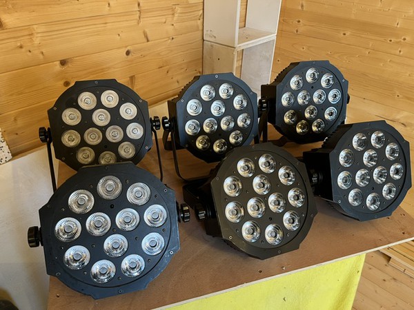 6x ADJ Mega 64 Profile Plus Uplighters