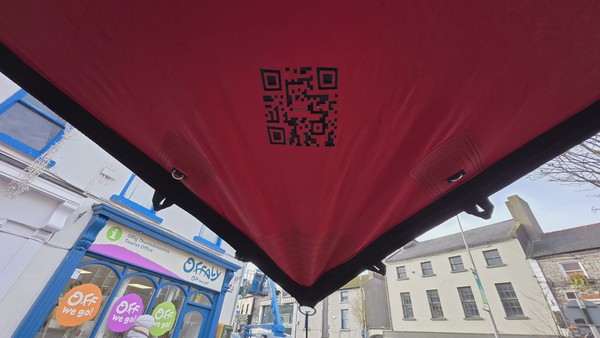 Used Red stretch tent 6m x 6m