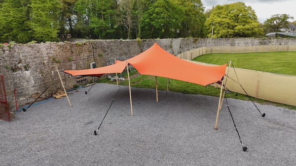 Stretch tent for sale 6m x 9m orange roof