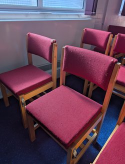 92x Red Linking Church Chairs For Sale