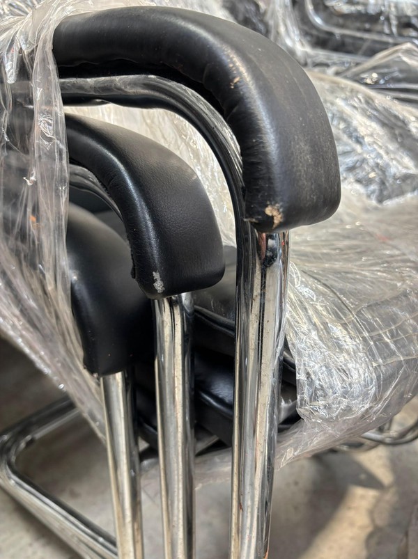 Used 38x Black Leather Reception Chairs Used 38x Black Leather Reception Chairs