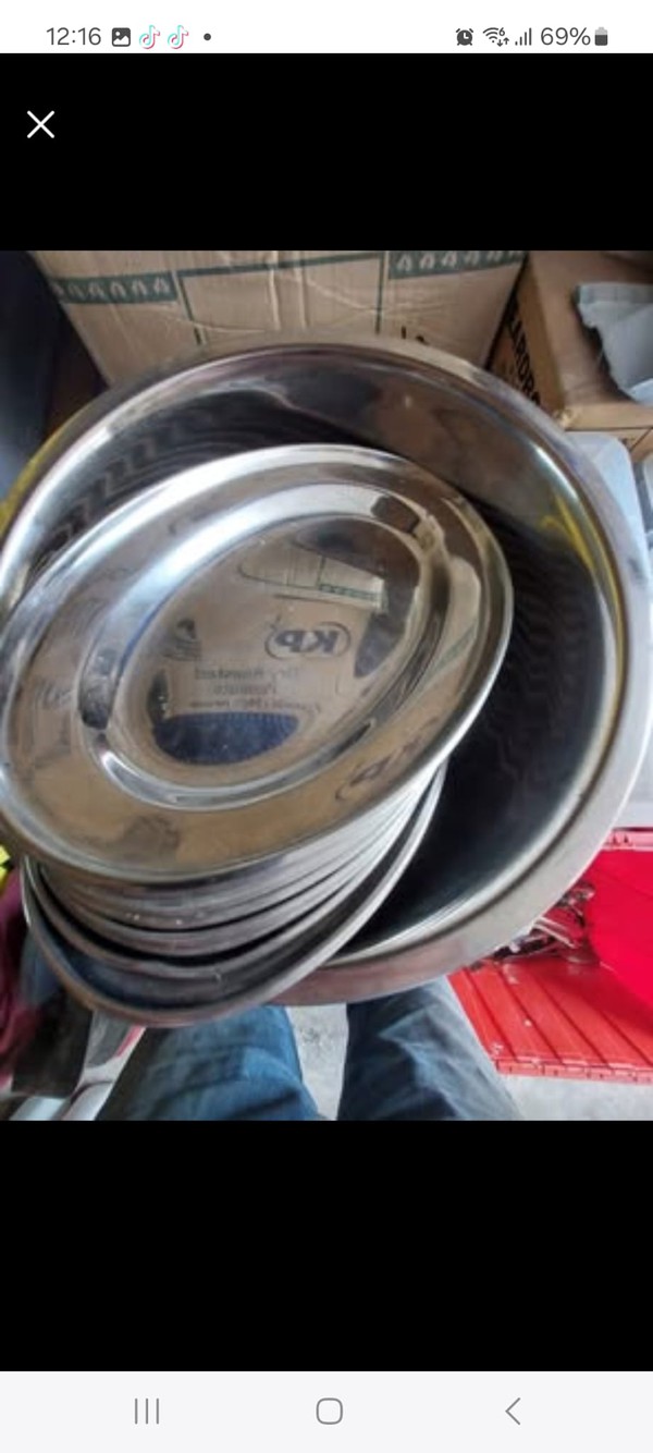 Oval stainless steel serving platters