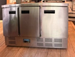 Three door bench / prep fridge for sale