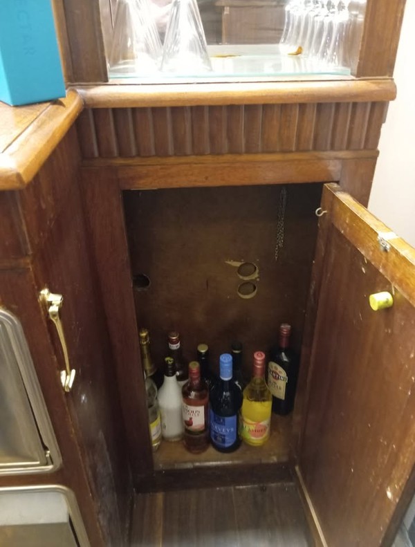 Secondhand 1930's French Bistro Oak Bar