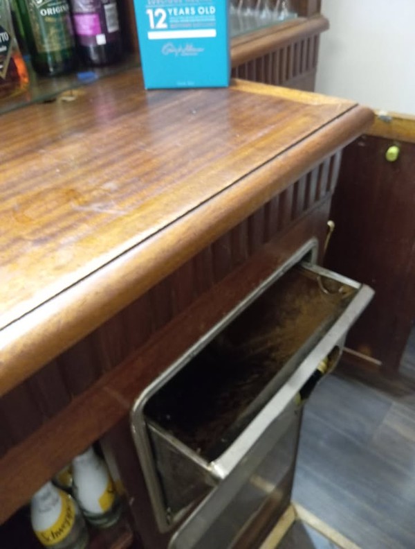 Secondhand Used 1930's French Bistro Oak Bar