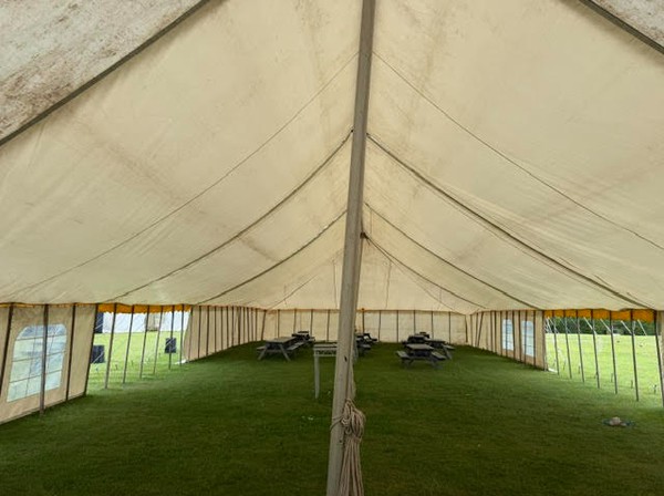 Secondhand 100ft x 40ft Traditional Pole Marquee
