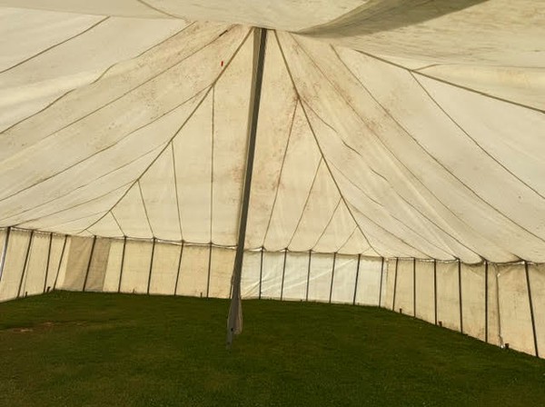 Secondhand 50ft x 40ft Traditional Pole Marquee
