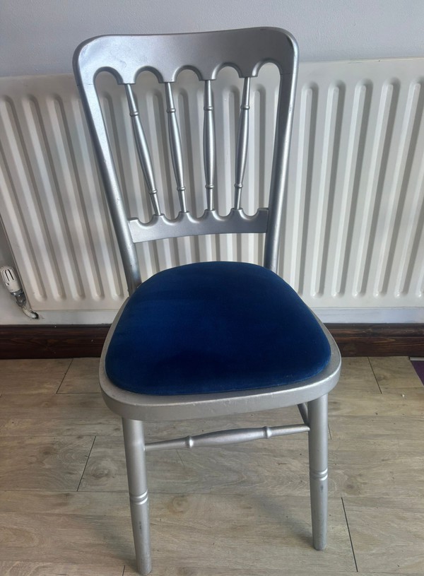 70x Silver Banquet Chairs For Sale