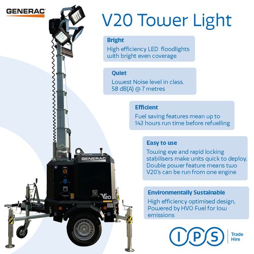 Generac V20 Lighting tower for sale