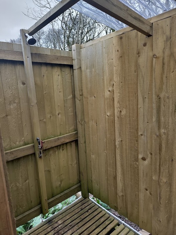 Outdoor shower inside