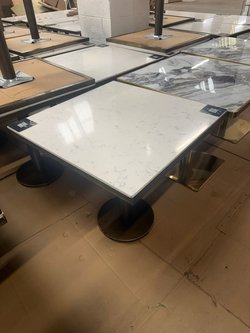 Squat marble cafe / restaurant tables