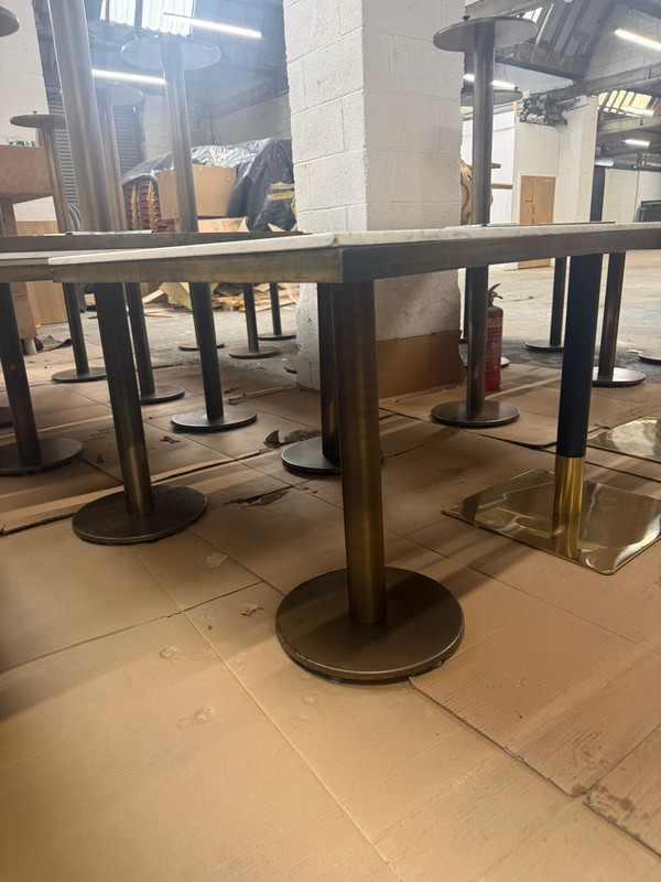 Marble pedestal table for cafe / restaurants