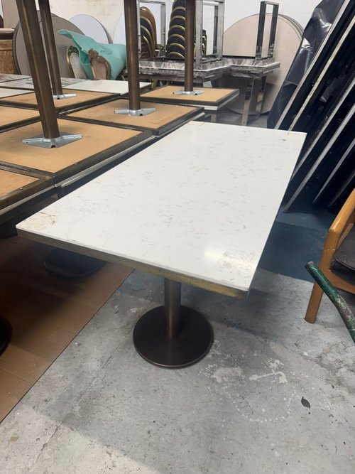 Rectangular Tables With White Marble Top – 154 cm x 74 cm