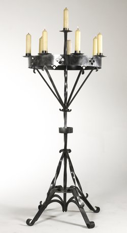 4x Wrought Iron Free Standing Candelabras For Sale