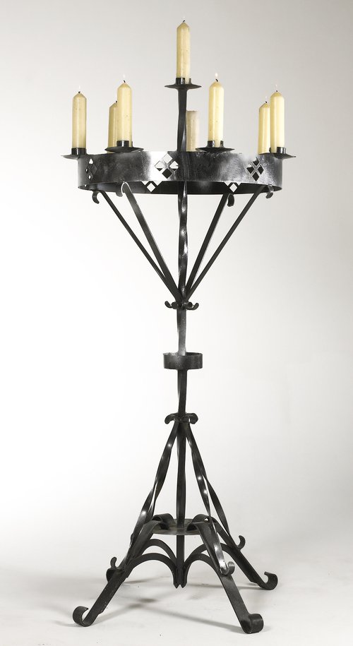 4x Wrought Iron Free Standing Candelabras For Sale