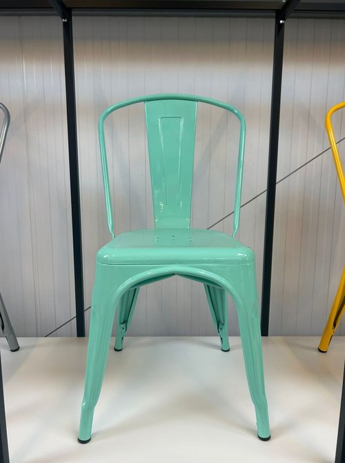 10x Blue/Green Tolix Style Chairs For Sale